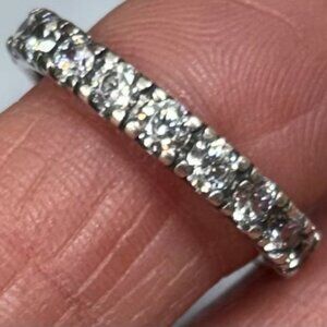 Sterling silver Sparkling row ring infinity, New Sz 7.5  190050C01-56